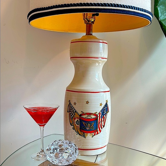 Patriotic Elegance: Red, White & Blue Mega Tall Table Lamp – Exquisite Luxury - Picture 6 of 12